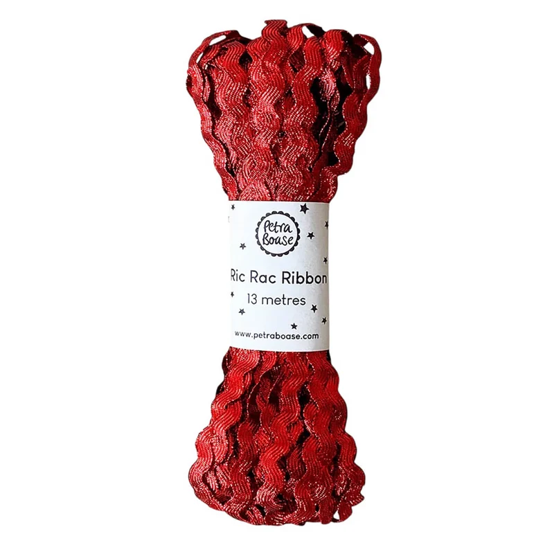 Metallic Ric-Rac Ribbon in Ruby Red by Petra Boase