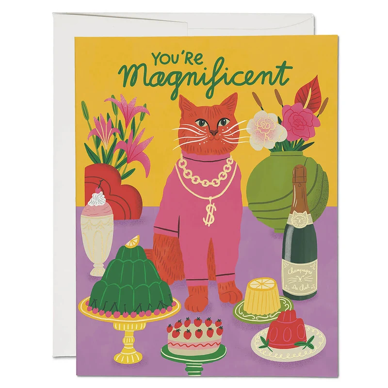 Magnificent Cat Greetings Card by Red Cap Cards