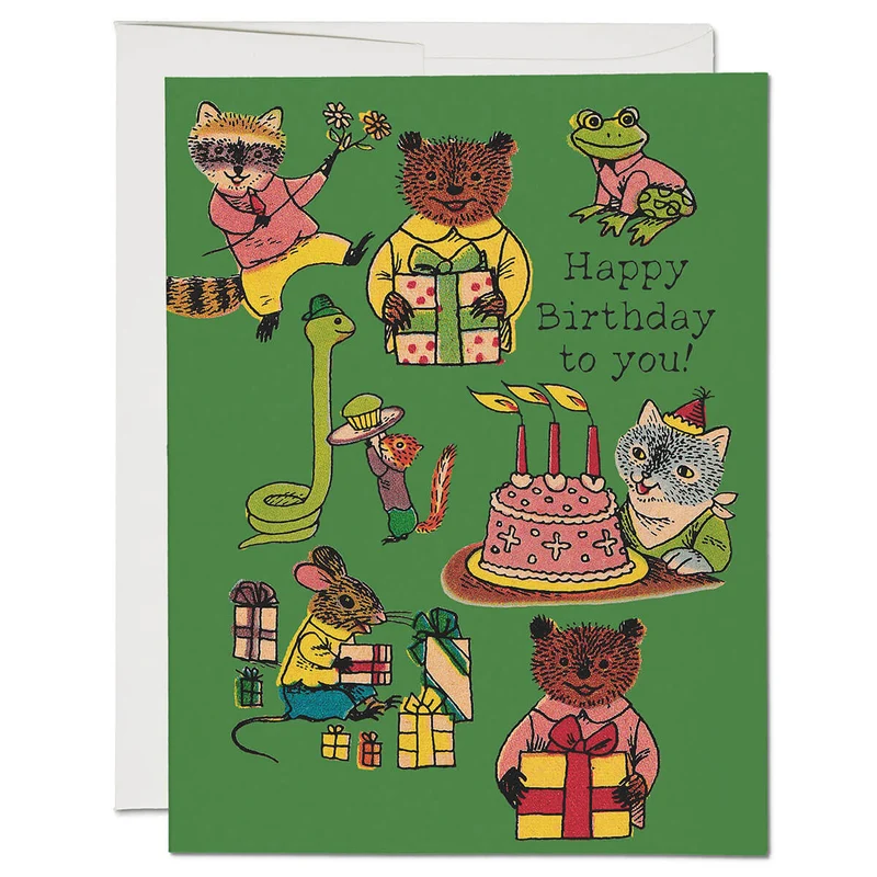 Critter Wishes Birthday Greetings Card by Red Cap Cards