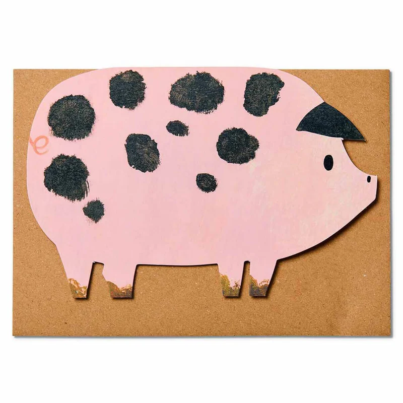 Spotty Pig Greetings Card by Mortlake Papers