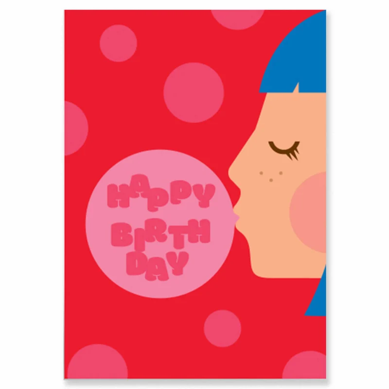 Bubblegum Birthday Greetings Card by Dicky Bird