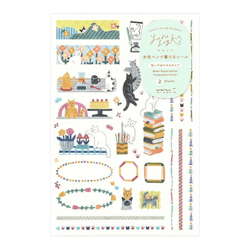 Yuru Log Notebook Cat Stickers by Midori