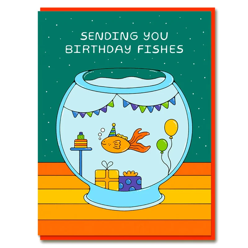 Birthday Fish Greetings Card by Bailey Crouch for 1973