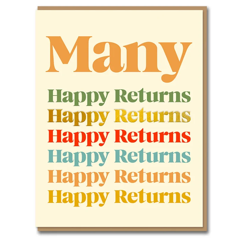 Many Happy Returns Greetings Card by 1973