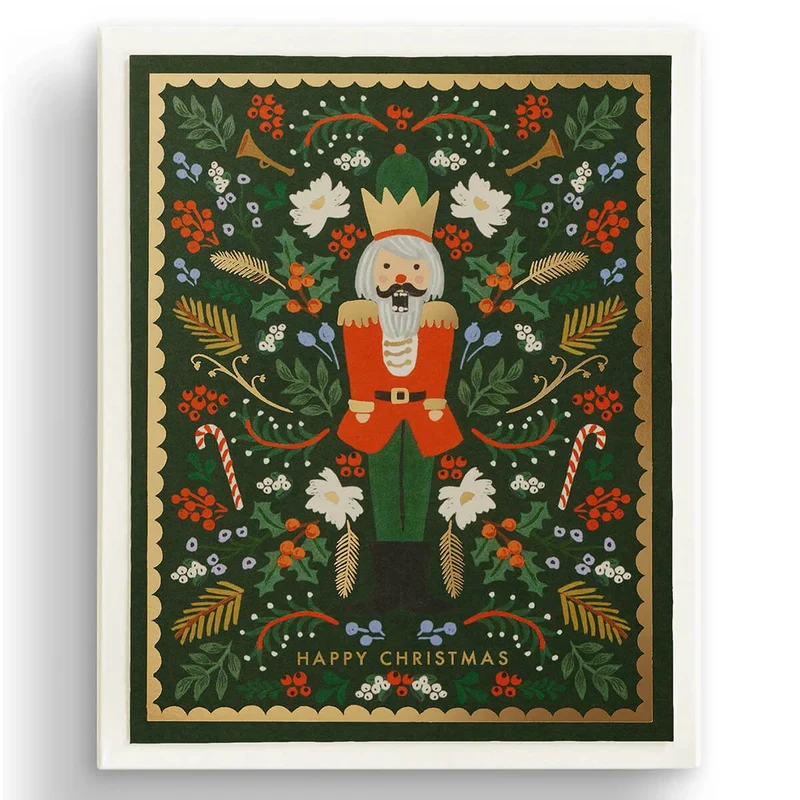 Evergreen Nutcracker Christmas Greetings Card (Box of 8) By Rifle Paper Co.