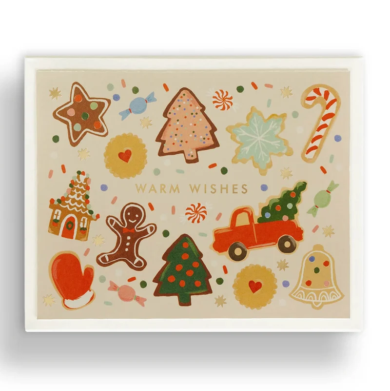 Holiday Cookies Christmas Greetings Card (Box of 8) By Rifle Paper Co.