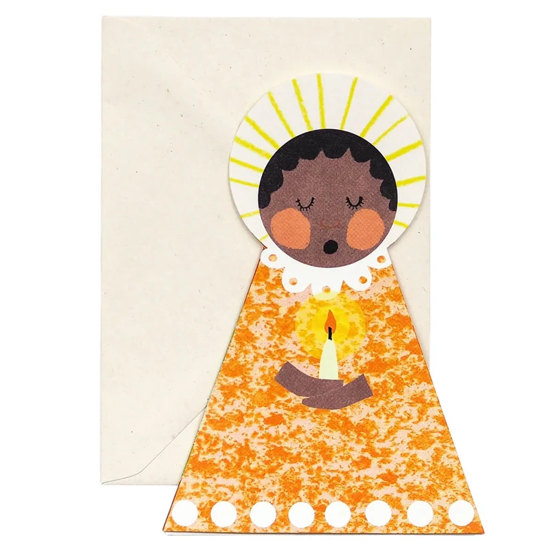 Orange Angel Fold-Out Christmas Greetings Card by Hadley