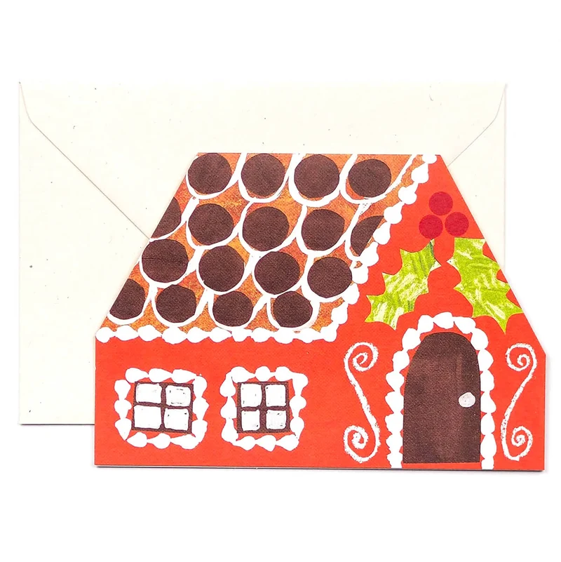 Gingerbread House Christmas Greetings Card by Hadley