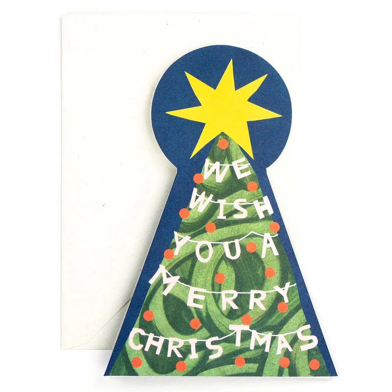 Merry Christmas Tree Fold-Out Christmas Greetings Card by Hadley