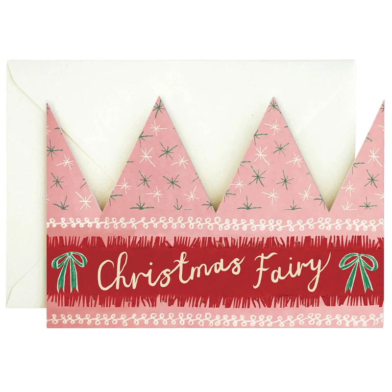 Christmas Fairy Party Hat Christmas Greetings Card by Hadley