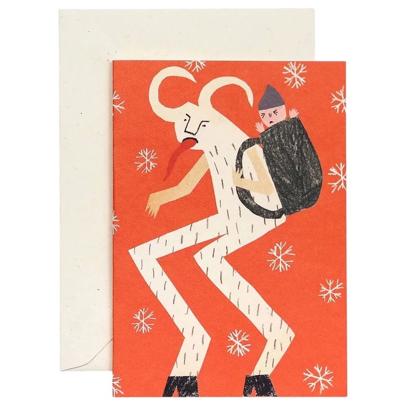 Krampus Christmas Greetings Card by Hadley