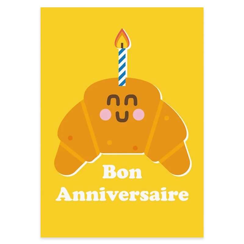 Croissant Birthday Greetings Card by Studio Boketto