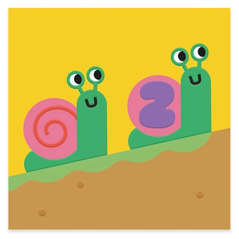 Age 2 Snails Birthday Greetings Card by Studio Boketto