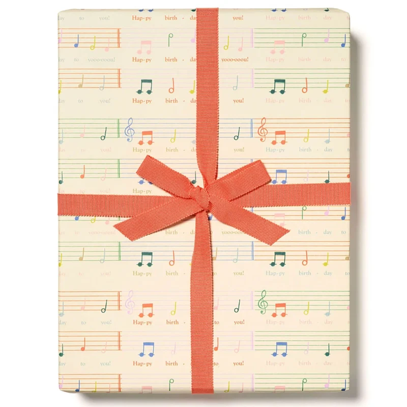 Birthday Song Gift Wrap by Red Cap Cards