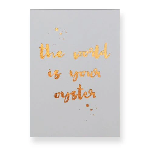 The World Is Your Oyster Greetings Card by Nancy & Betty Studio