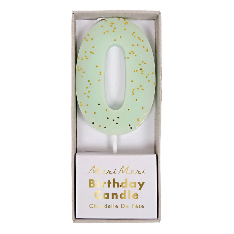 Glitter Number 0 Candle by Meri Meri