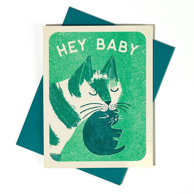 Hey Baby Greetings Card by Bromstad Printing Co.