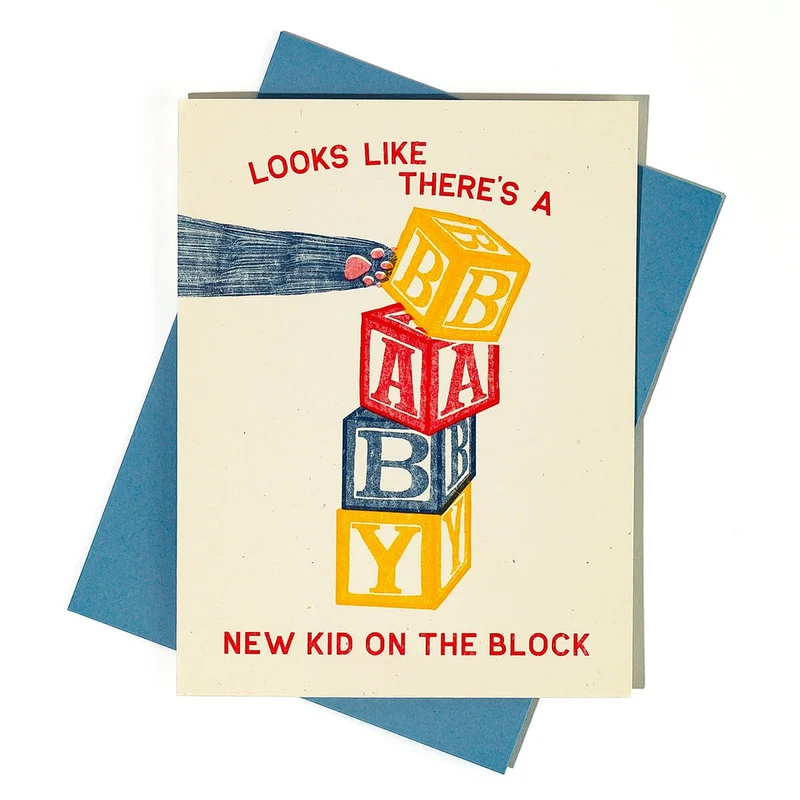 New Kid On The Block Greetings Card by Bromstad Printing Co.
