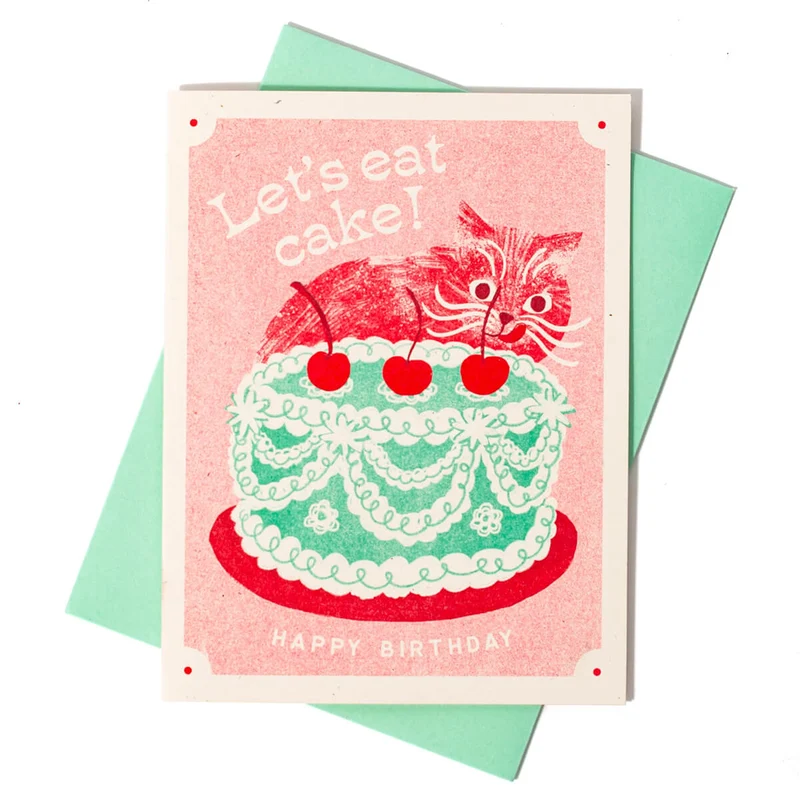 Let's Eat Cake Birthday Greetings Card by Bromstad Printing Co.