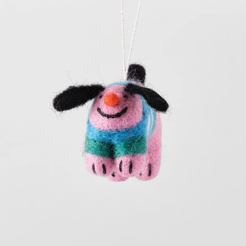 Stumpy Dog With Abstract Jumper Felt Decoration by Wrap
