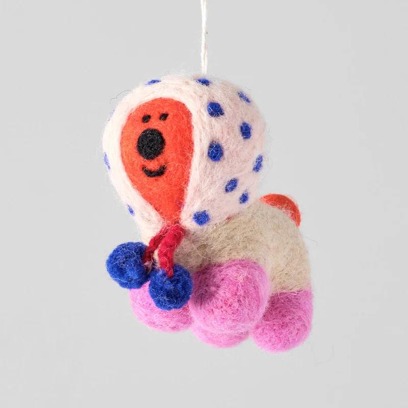 Pom Pom Pup Felt Decoration by Wrap