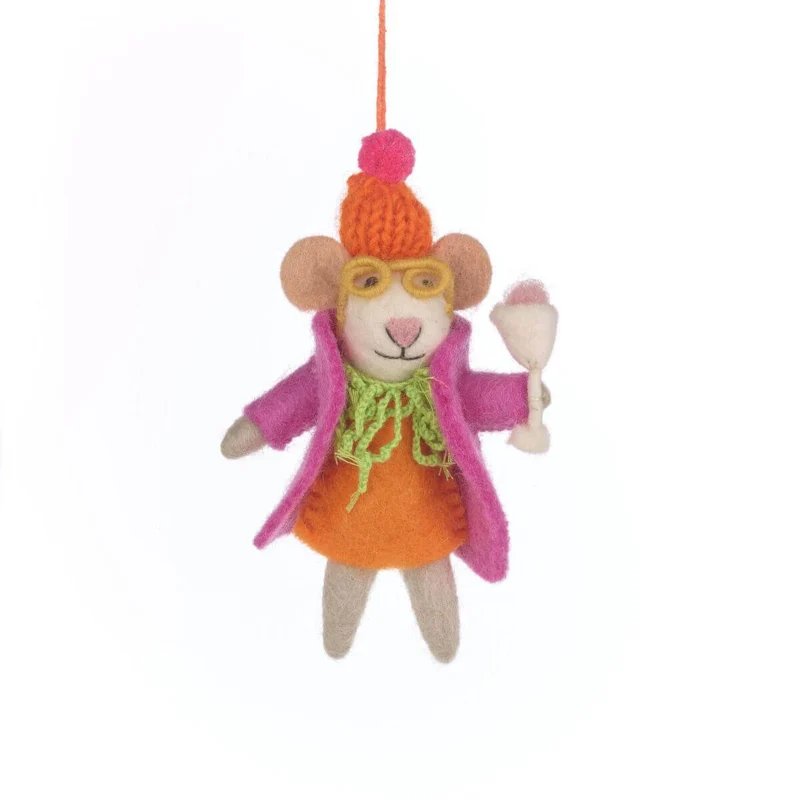 Margie The Merry Mouse Hanging Decoration by Felt So Good