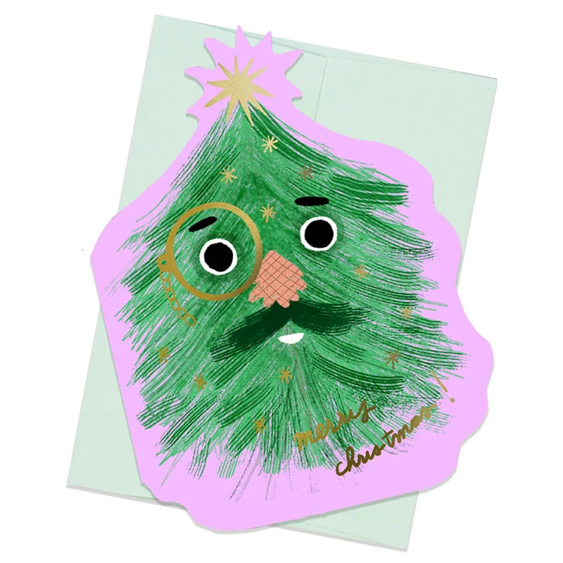 Christmas Tree Greetings Card by Carolyn Suzuki for 1973