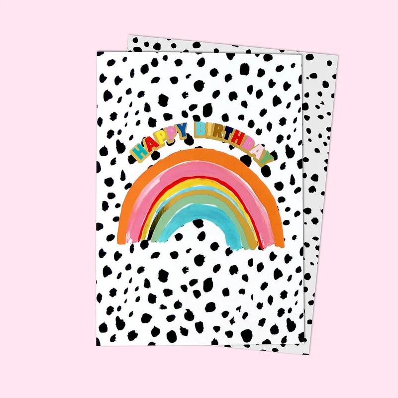 Happy Birthday Rainbow Greetings Card by Eleanor Bowmer
