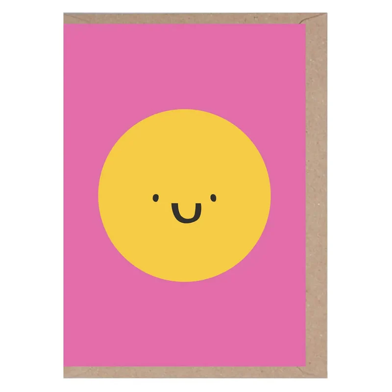 Smiley Face Mini Greetings Card by Rumble Cards
