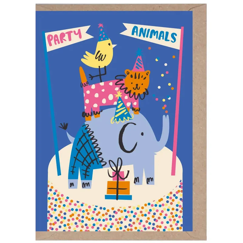 Party Animals Greetings Card by Rumble Cards