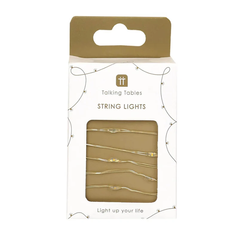 Gold LED String Lights by Talking Tables