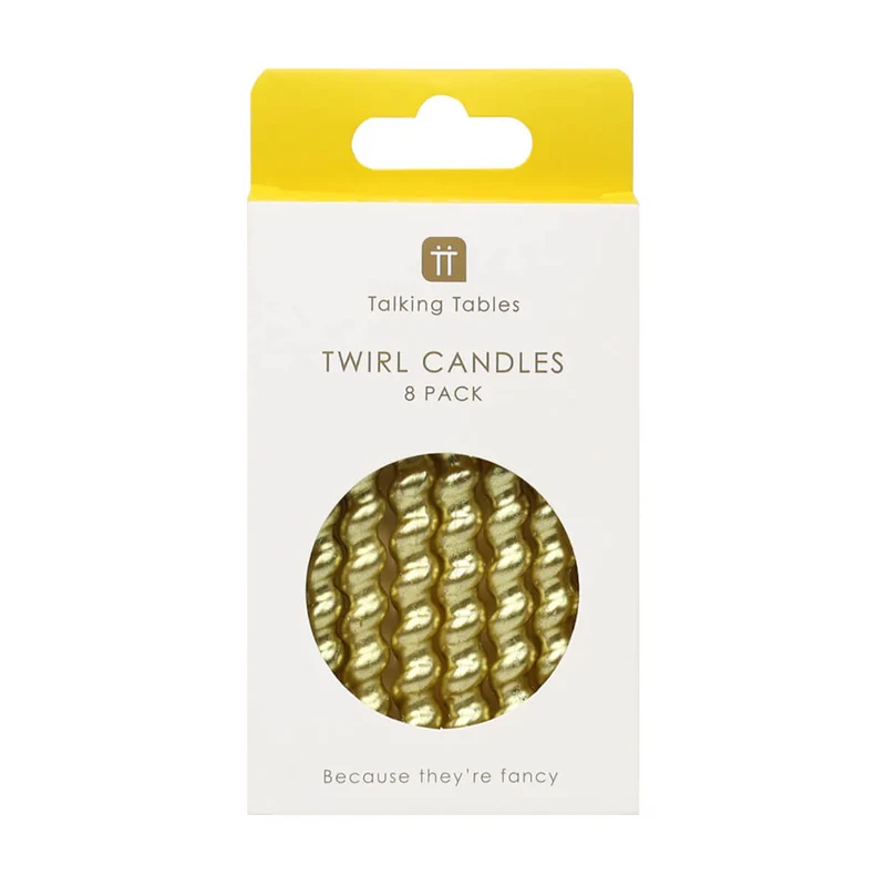 Twirl Gold Candles by Talking Tables