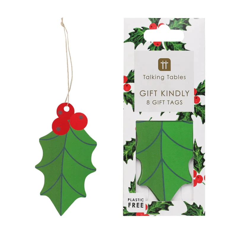 Holly Green Gift Tags by Talking Tables