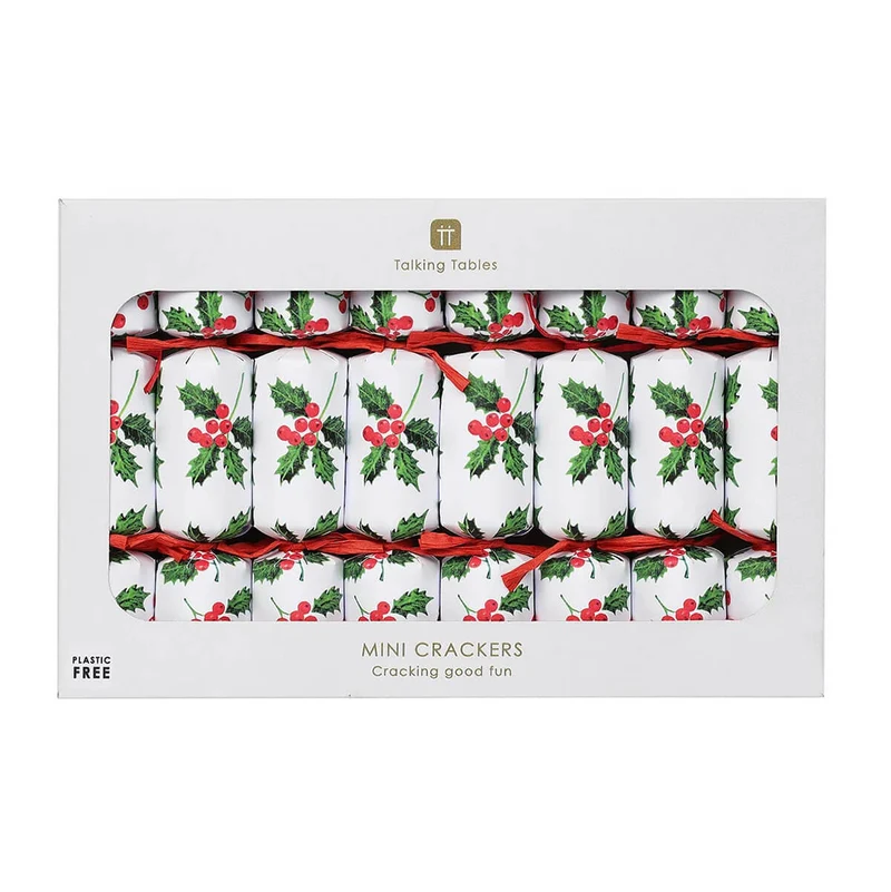 Holly Mini Christmas Crackers by Talking Tables