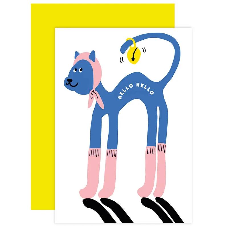 Hello Hello Cat Greetings Card by The Design Dealership
