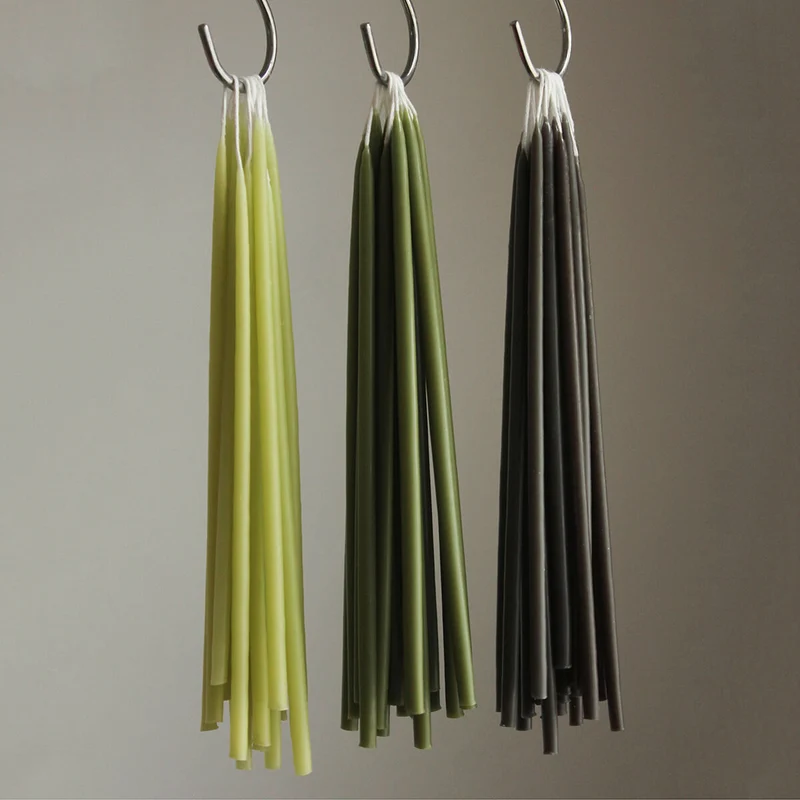 8 Celebration Extra Long Birthday Candles in Green Tea Mix by Wax Atelier