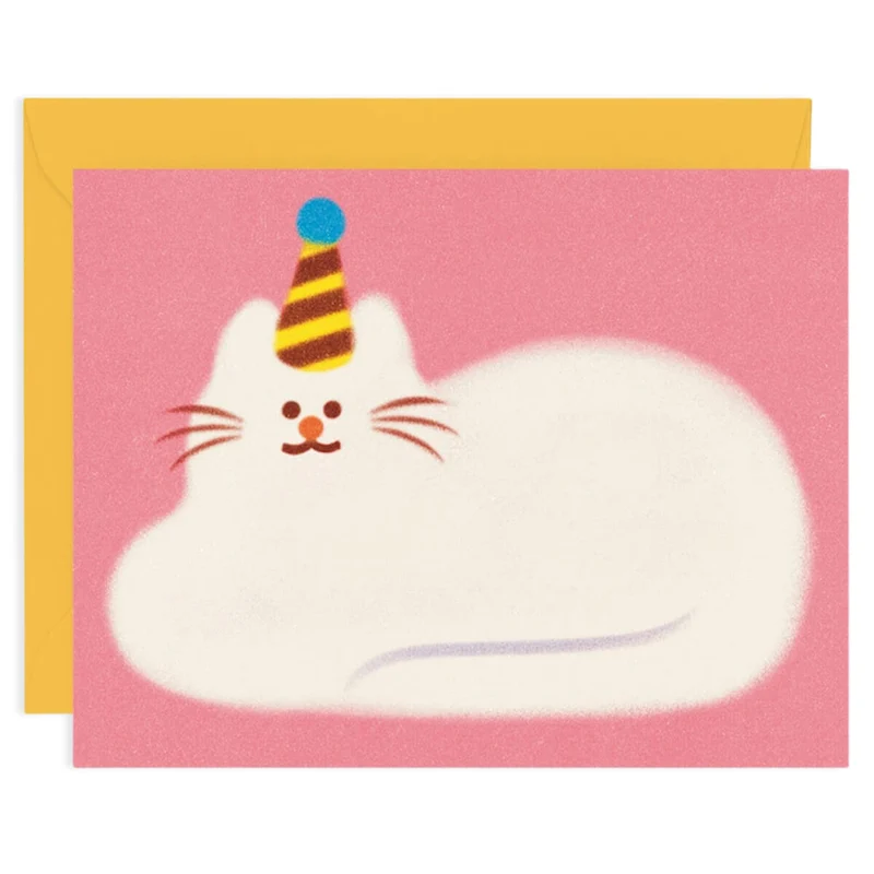 Birthday Cat Greetings Card by Zoey Kim for Wrap