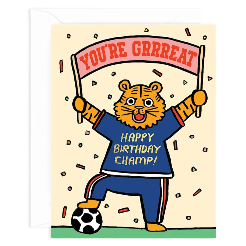 You're Grrreat Birthday Greetings Card by Alice Bowsher for Wrap