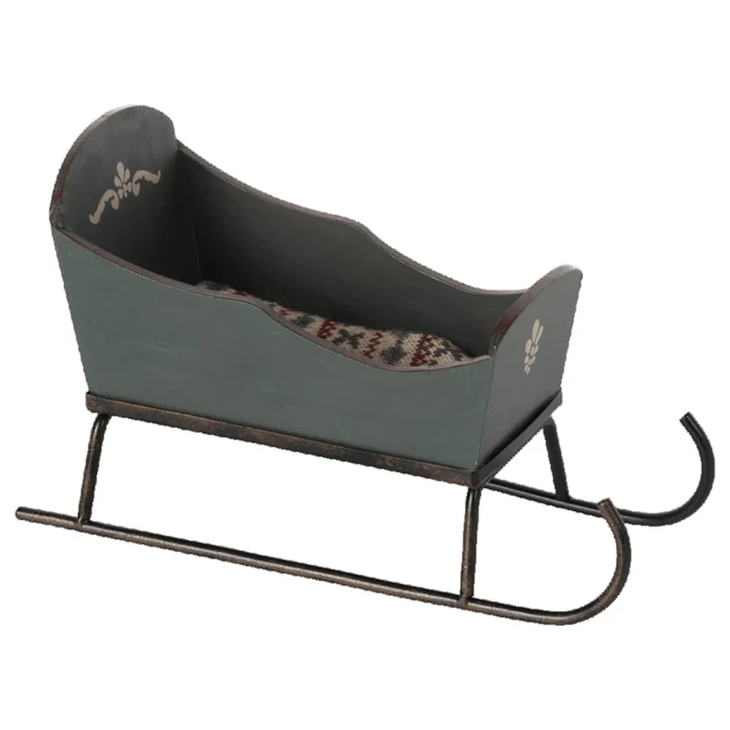 Mouse Sleigh in Green by Maileg