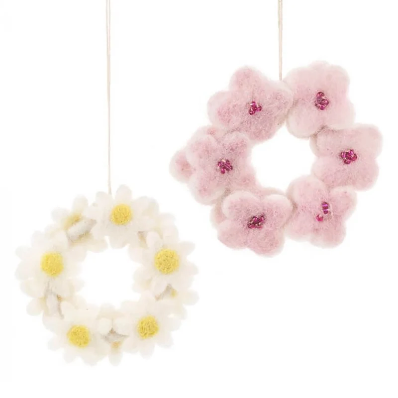 Floral Mini Wreath Hanging Decorations by Felt So Good