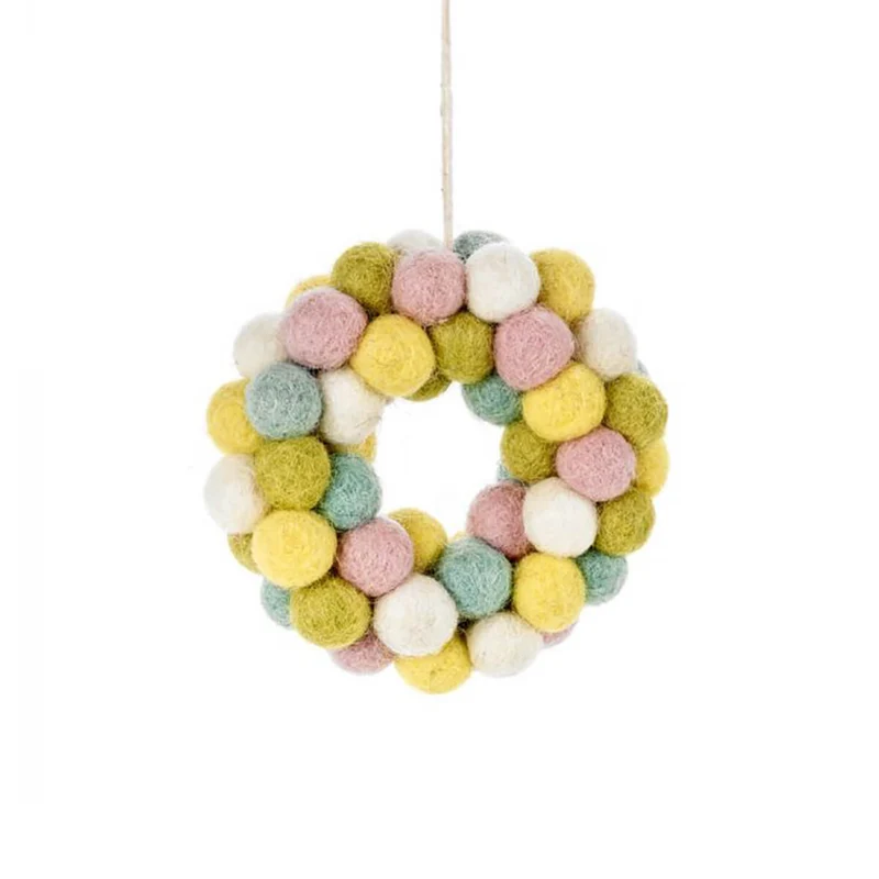 Pastel Mini Wreath Hanging Decoration by Felt So Good